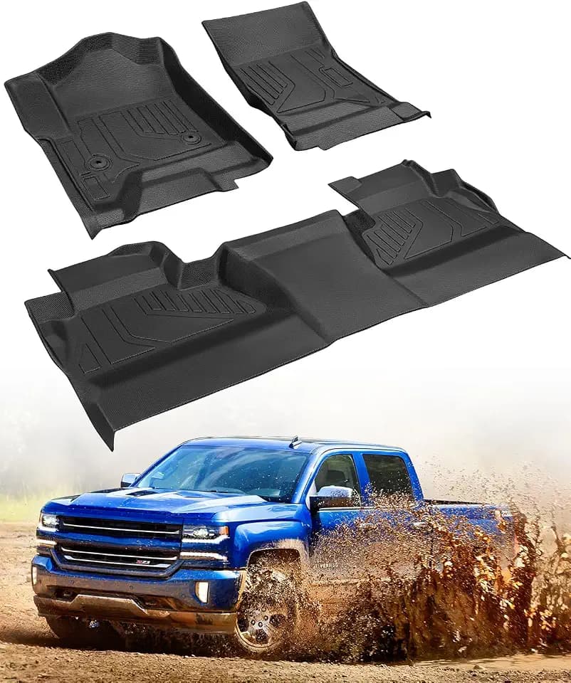 Floor Mats for Silverado/Sierra Crew Cab 14-18 1500 & 15-19 2500HD 3500 HD