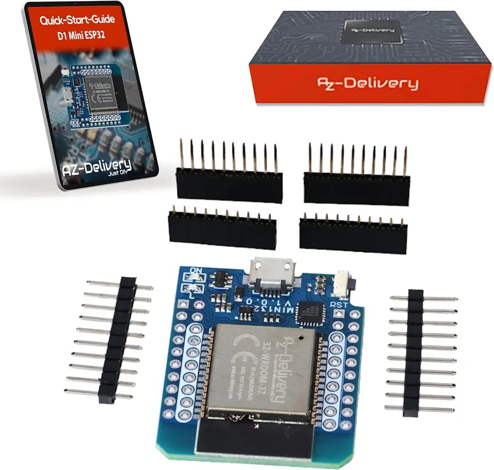 AZDelivery 1 x ESP32 D1 Mini NodeMCU WiFi Modul ESP 32 Bluetooth Internet Entwicklungsboard | kompatibel mit Arduino und kompatibel mit wemos d1 Mini | EIN kostenloses E-Book ist ebenfalls enthalten