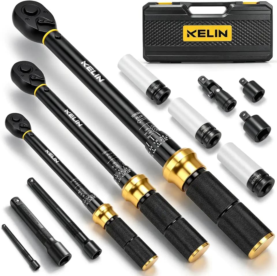 KELIN 12PCS Click Torque Wrench Set 1/4" 3/8" 1/2" ±3% Accuracy