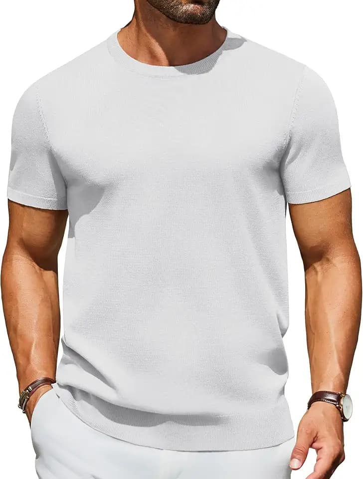COOFANDY Men's Casual T-Shirts Short Sleeve Crewneck Pullover Knit Tee
