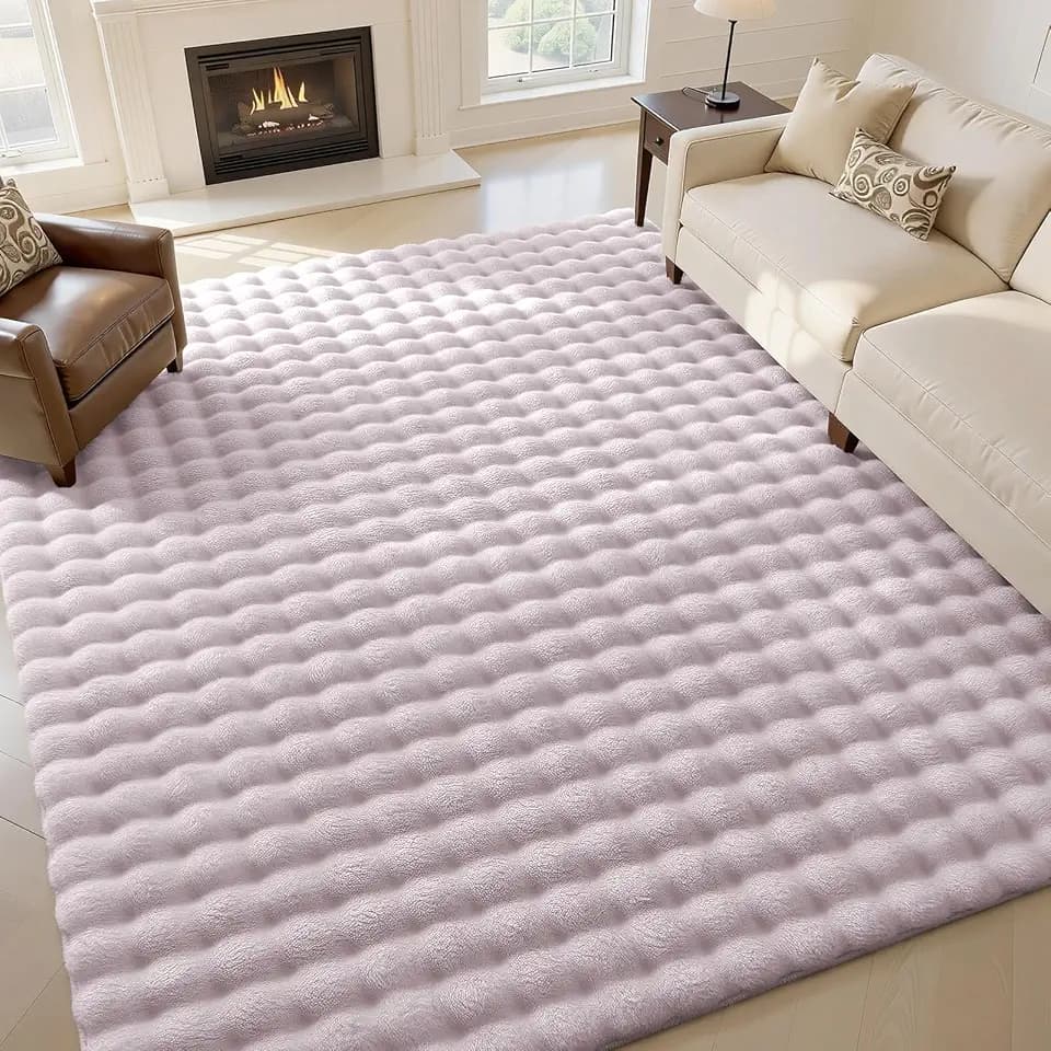 Homaxy 3D Bubble Waschbar Groß Teppich Wohnzimmer 200x280 cm, Rosa