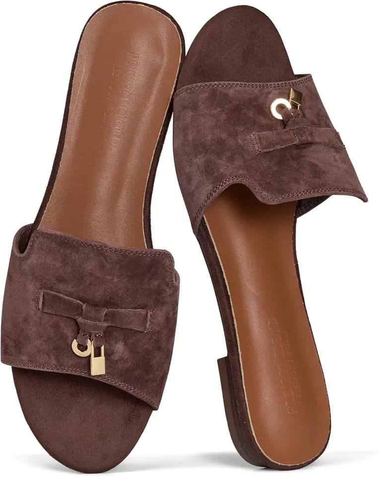 100% Genuine Leather Dressy Flat Sandals Women Designer Sandals for Women
