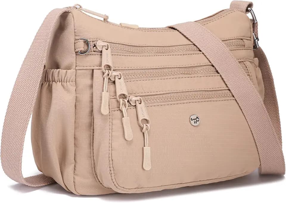 AOCINA Nylon Crossbody Bags for Women Multi Pocket Cross Body Purses