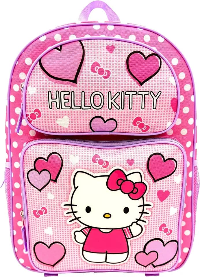 Fast Forward Hello Kitty 16" Cargo Backpack - Hello Kitty Large School Backpack With Multiple Pockets