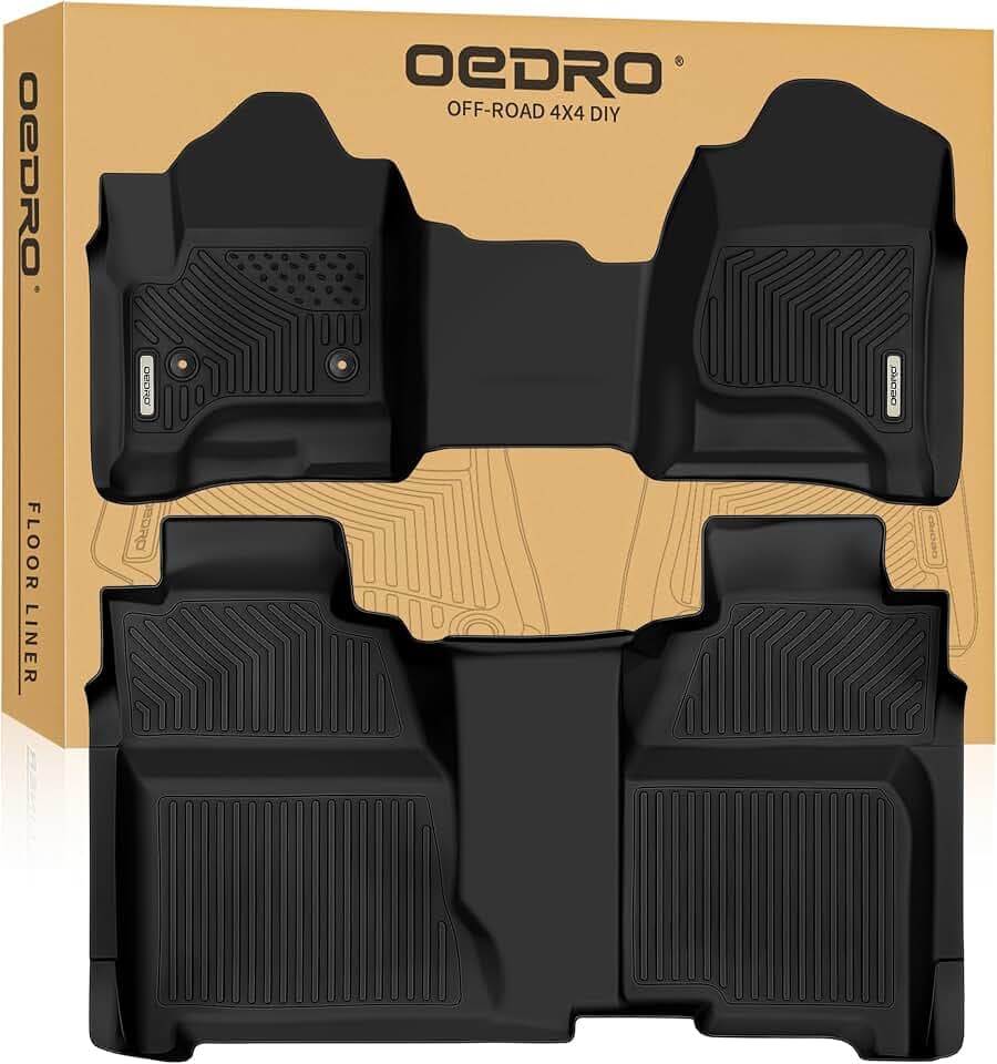 OEDRO Floor Mats for 2014-2018 Silverado/Sierra 1500, 1st Row Bench Seat