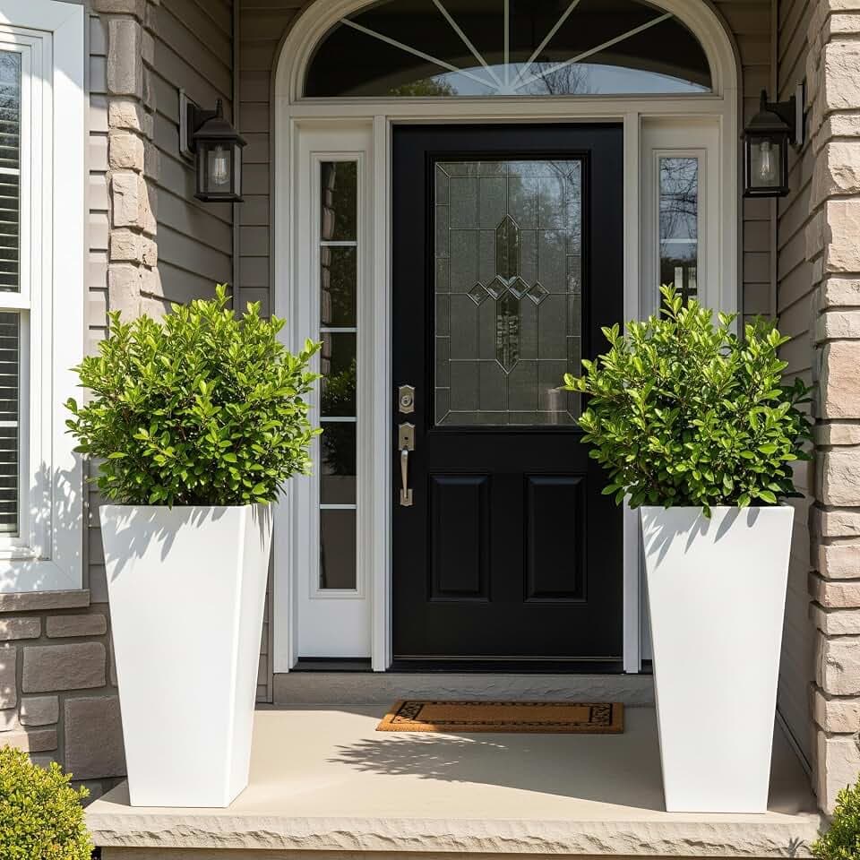 Worth Garden Large 28" Tall Planter Set of 2 Plant Pot for Indoor Outdoor