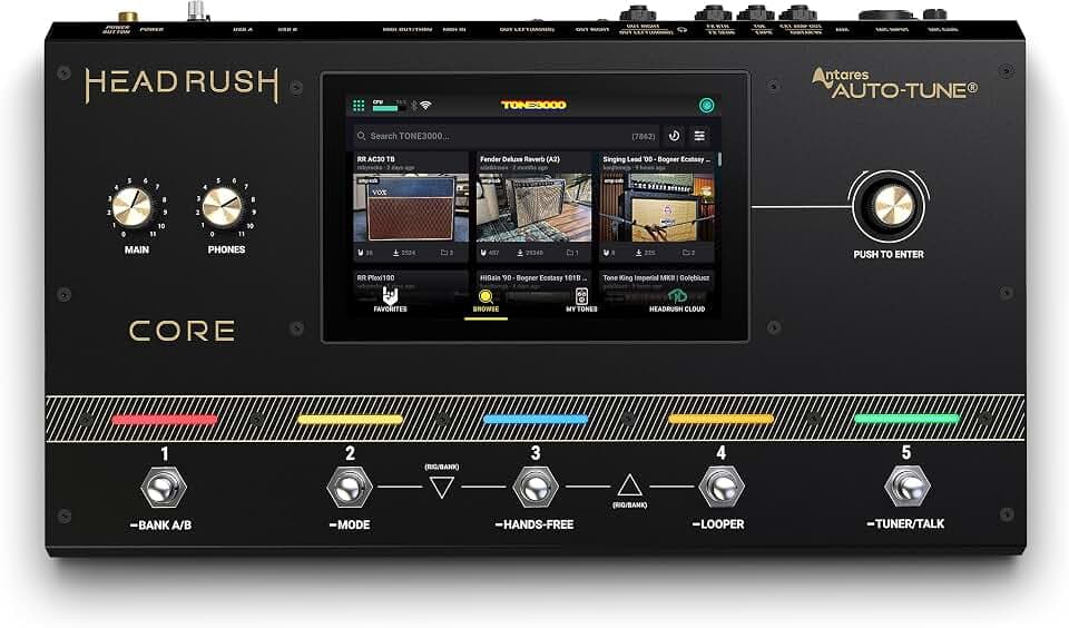 HeadRush Core Gitarren- und Vocal-Multieffektpedal | Multieffektgerät mit Amp-Cloner, Looper, Auto-Tune, WLAN, Bluetooth, Touchscreen, Drum-Machine, Neural Amp Modeler