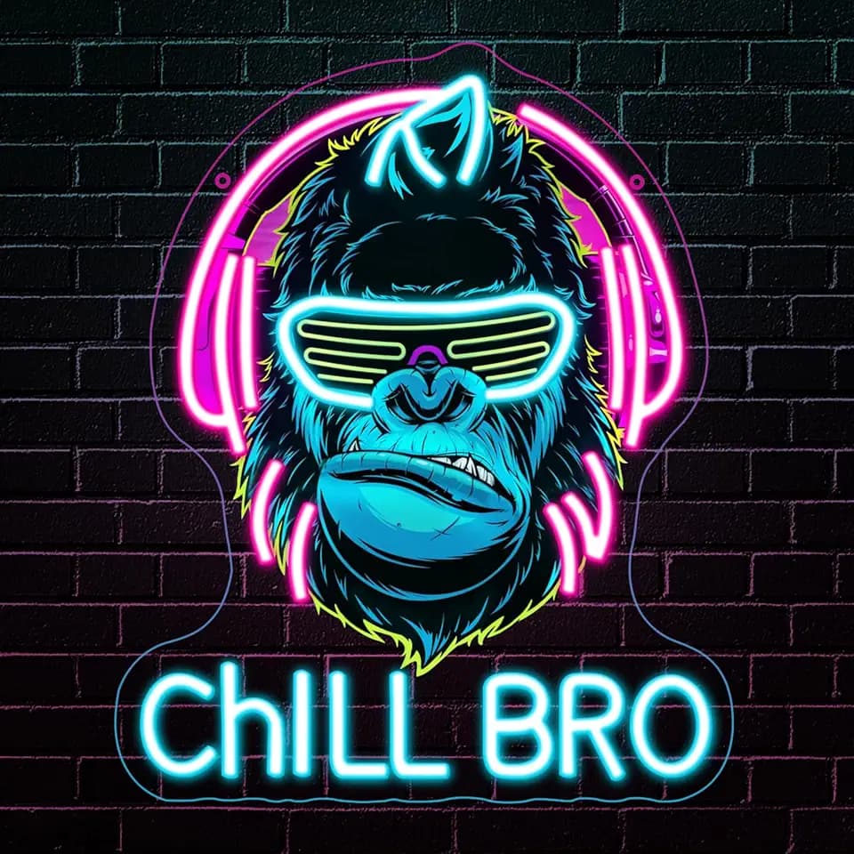 Chill Bro Gaming Headset Neon Schild Für Wanddekoration,Gorilla Neon Schild,Gaming Zone LED Schilder Für Spielzimmer,Gaming Zubehör Deko,Gaming Dekor,Tolles Gamer Geschenk Für Teenager,Jungen