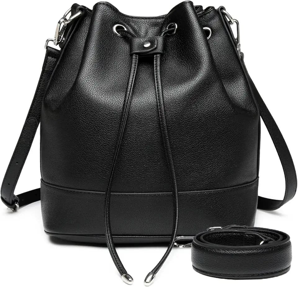 AFKOMST Medium Bucket Bag for Women, Convertible Shoulder Crossbody Tote
