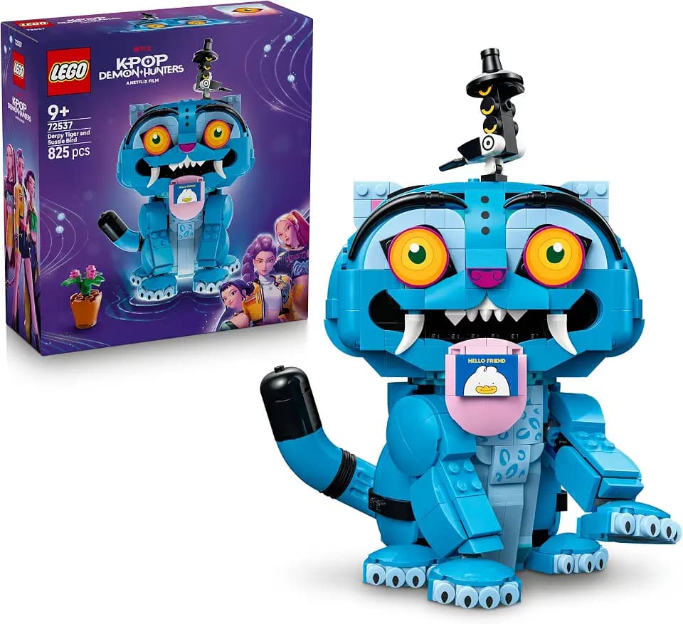 LEGO KPop Demon Hunters Der Tiger Derpy und die Elster Sussie - KPop Spielzeug mit 2 Tierfiguren & Blumentopf - Kinder Zimmer Deko - Geschenk für Mädchen, Jungen & Filmfans ab 9 Jahren - 72537