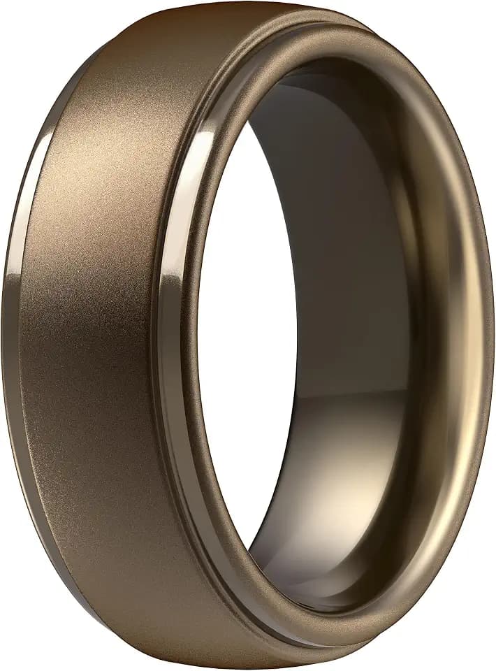 ThunderFit Silicone Rings for Men, Step Edge Rubber Wedding Bands 10mm Wide