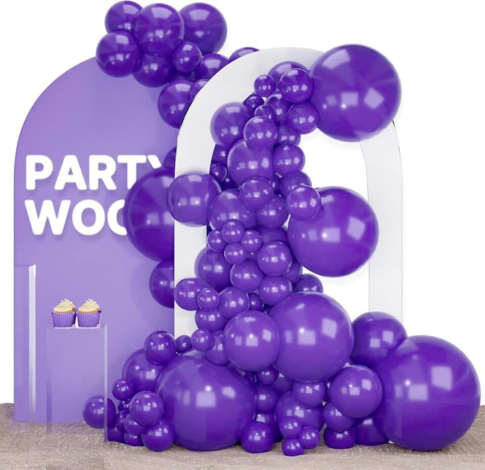 PartyWoo Dark Purple Balloons 140pcs Royal Purple Balloons Different Sizes