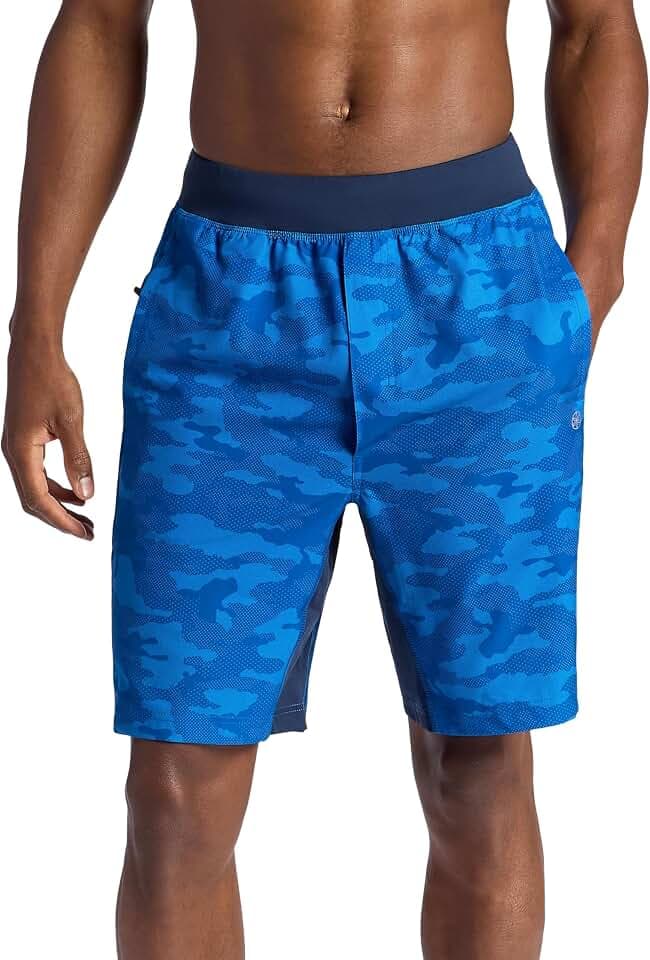Gaiam Men's 9” Camo Short, Standard Fit, Stretch Lightweight Material, Moisture-Wicking