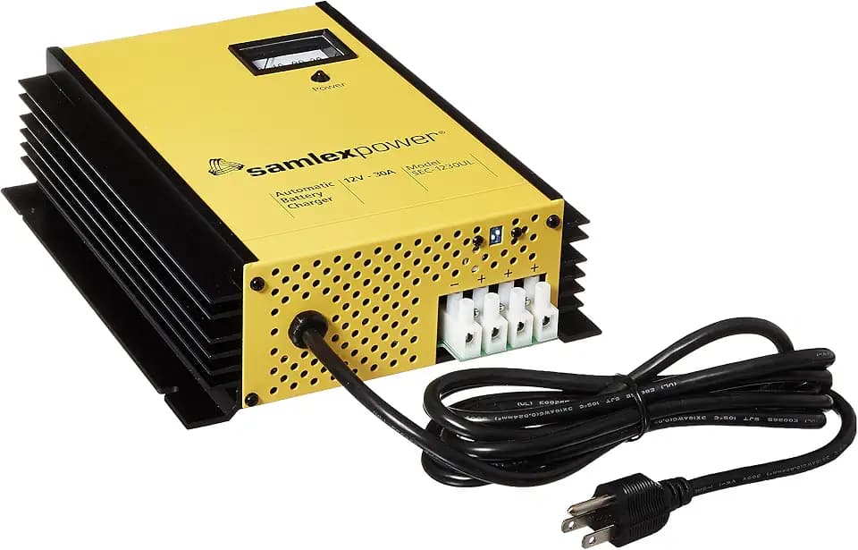 Samlex 30A Battery Charger - 12V - 3-Bank - 3-Stage w/Dip Switch & Lugs