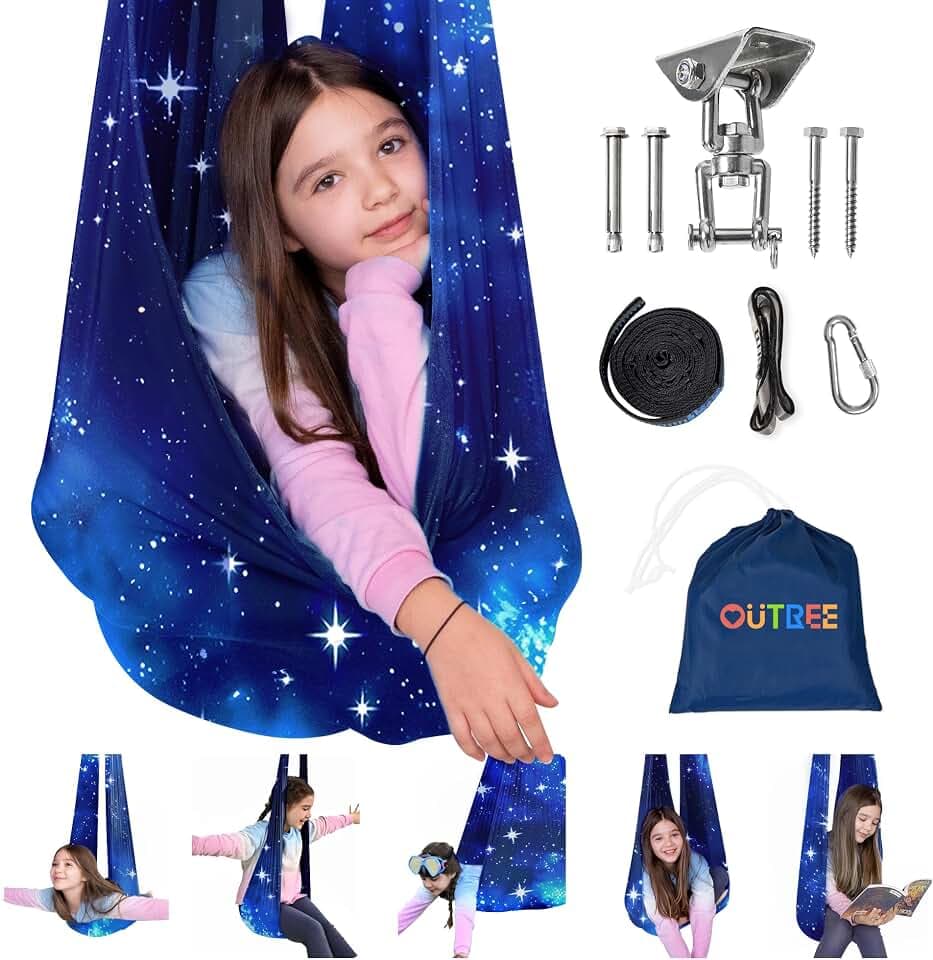 OUTREE Sensory Swing for Kids&Adult, Indoor Therapy Swing with 360° Hanger