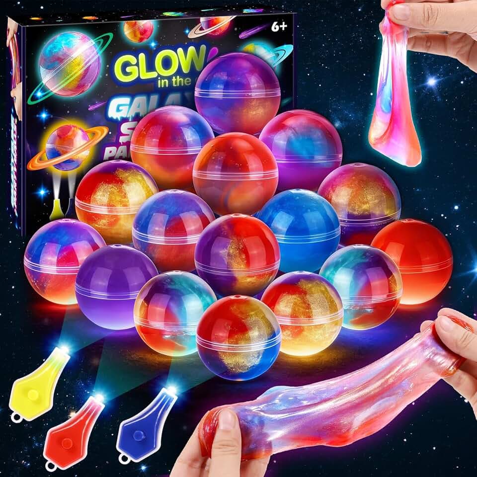 Hapikids Galaxy Glowing Balls Slime Set, Geschenk Junge Mädchen 6 7 8 9 10 11 12 Jahre Schleim Kinder Spielzeug ab 6-12 Jahre Jungen Mädchen Mitgebsel Kindergeburtstag Geburtstagsgeschenk für Jungs