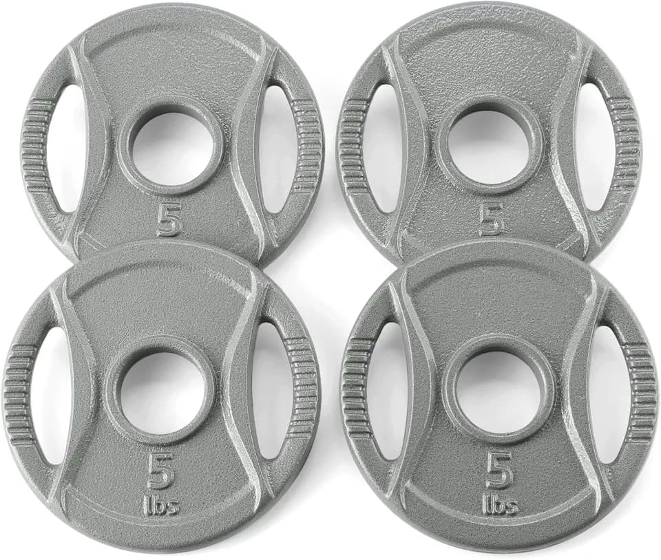 Amazon Basics 2-Inch Olympic Grip Weight Plates, Cast Iron, for Powerlifting, CrossFit & Strength Training