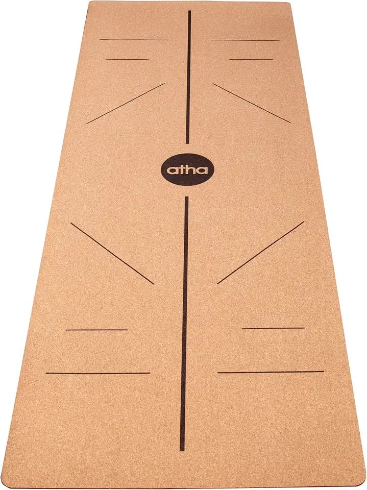 atha® CORK Align 4.2 mm | Premium Yogamatte aus Kork und Naturkautschuk | Rutschfest | Umweltfreundlich | Grösse XL | Robust & Langlebig | Körperausrichtungssystem atha Align®