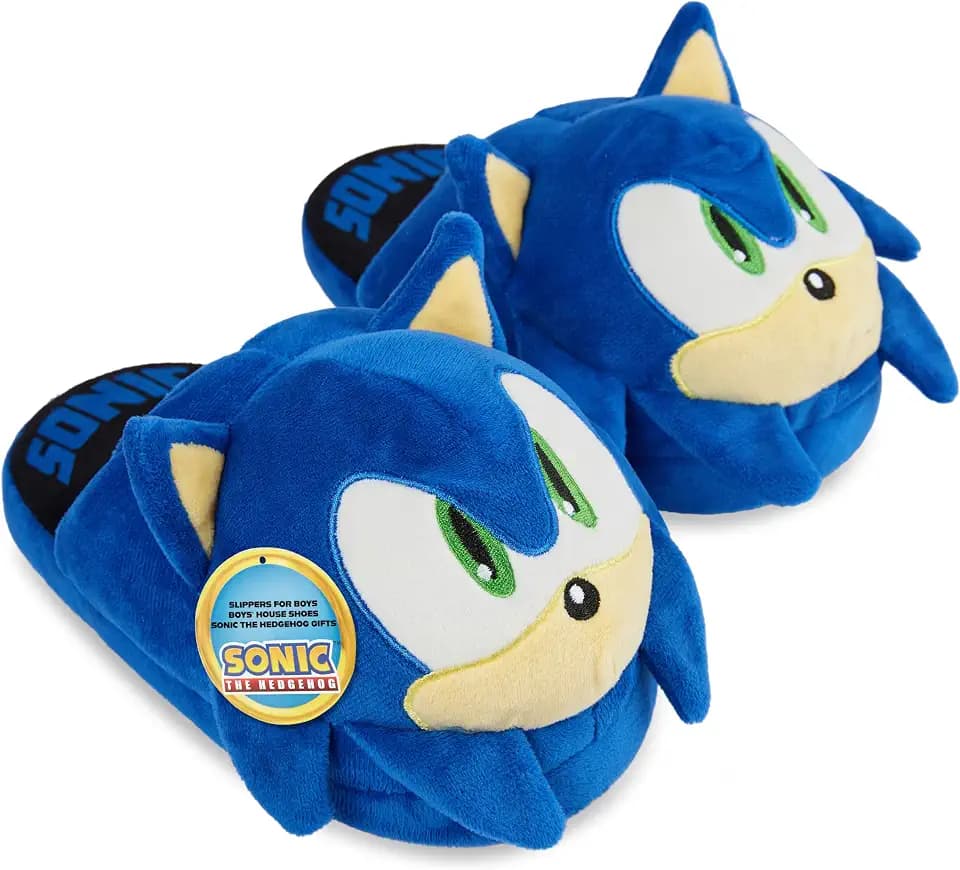 Get Trend Slippers for Boys, US 11.5–2.5, Plush, Fuzzy House Shoes, Kids Indoor Character Slippers, Gifts for Boys