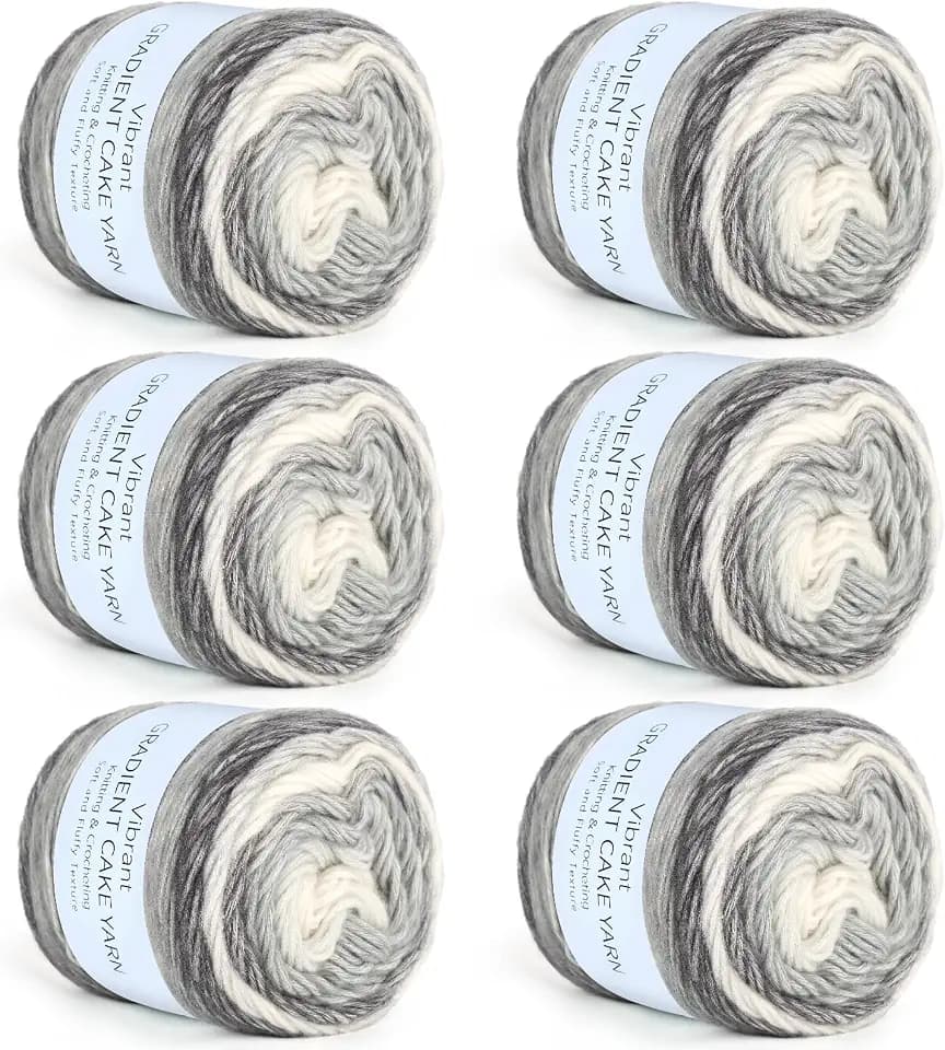 Aeelike Cake Yarn for Crocheting, Soft Ombre Crochet Yarn, Ink Gradient