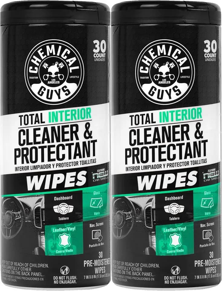 Chemical Guys, Total Interior New Car Smell Cleaner & Protect Wipes, 2 Pack