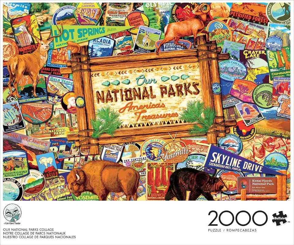 Buffalo Games Kate Ward Thacker, Our National Parks Collage, 2000 Pc Puzzle