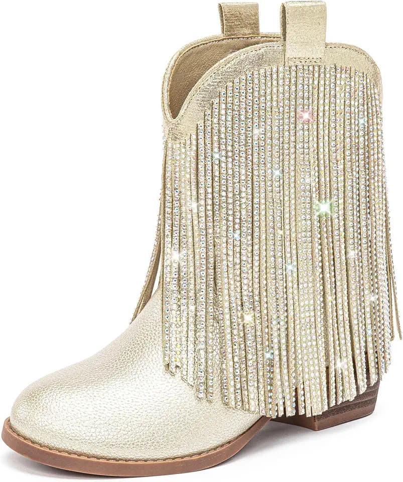 Dufannie Girls Cowboy Boots Toddler Cowgirl Boots for Little Big Kids