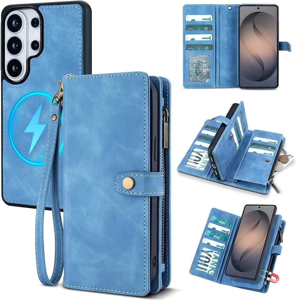 TwoHead for Samsung Galaxy S26 Ultra Wallet Case,11 Card Holders,Sky Blue