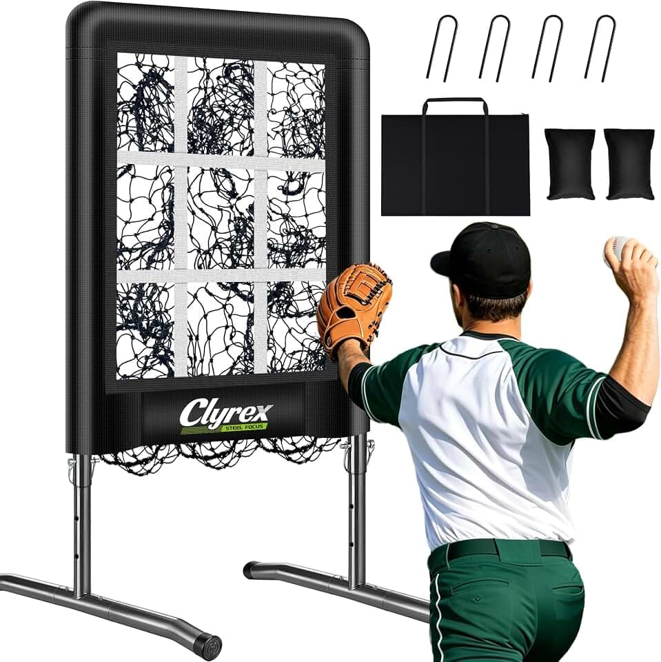 9 Hole Pitching Net with Strike Zone, Baseball Softball Pitching Target for Accuracy Training