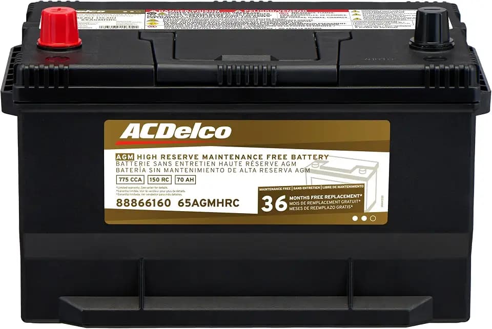 ACDelco Gold 65AGMHRC (88866160) 36 Month Warranty High Reserve AGM BCI Group 65 Battery