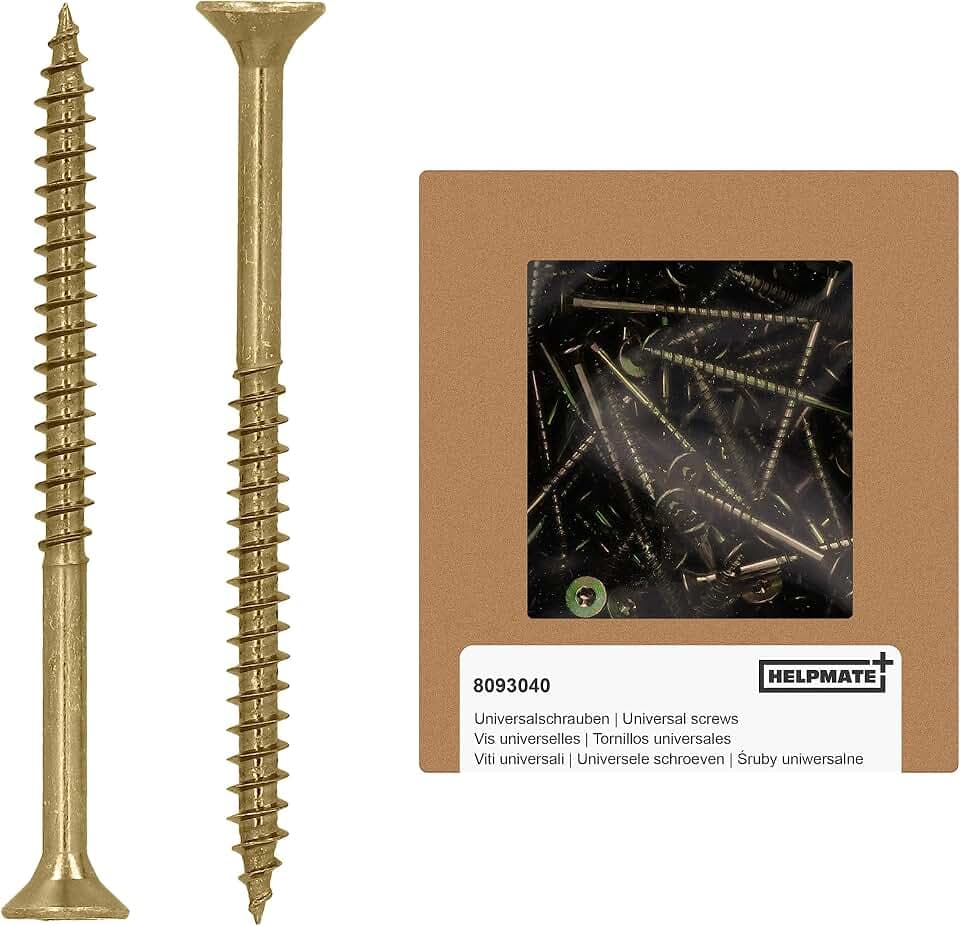 HELPMATE – Holzschrauben Senkkopf 5,0x70 mm – gelb passiviert – 90 Stück