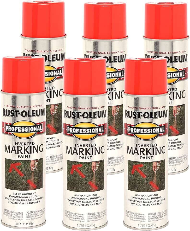 Rust-Oleum Professional Inverted Fluorescent Red-Orange Marking Spray Paint
