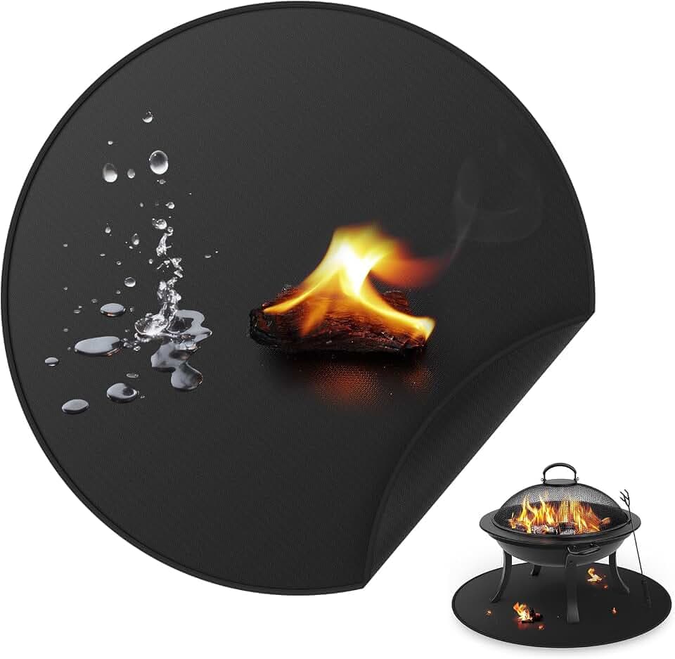 Feuerschalen Unterlage, Feuerfeste Grillmatte Rund, 95 cm