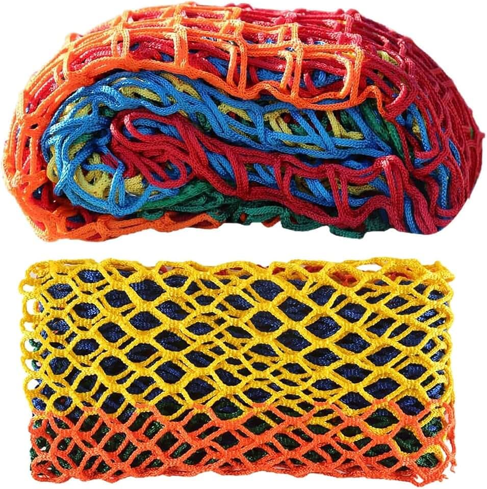 Geländerschutznetz für Kinder/Kleine Haustiere,Universelles Sicherheitsnetz,Polyester-Treppennetz,Sicheres für Spielzeug,Außenterrassen-Dekorationsgitternetz, Isolationsnetz(1x2M,Mehrfarbig)
