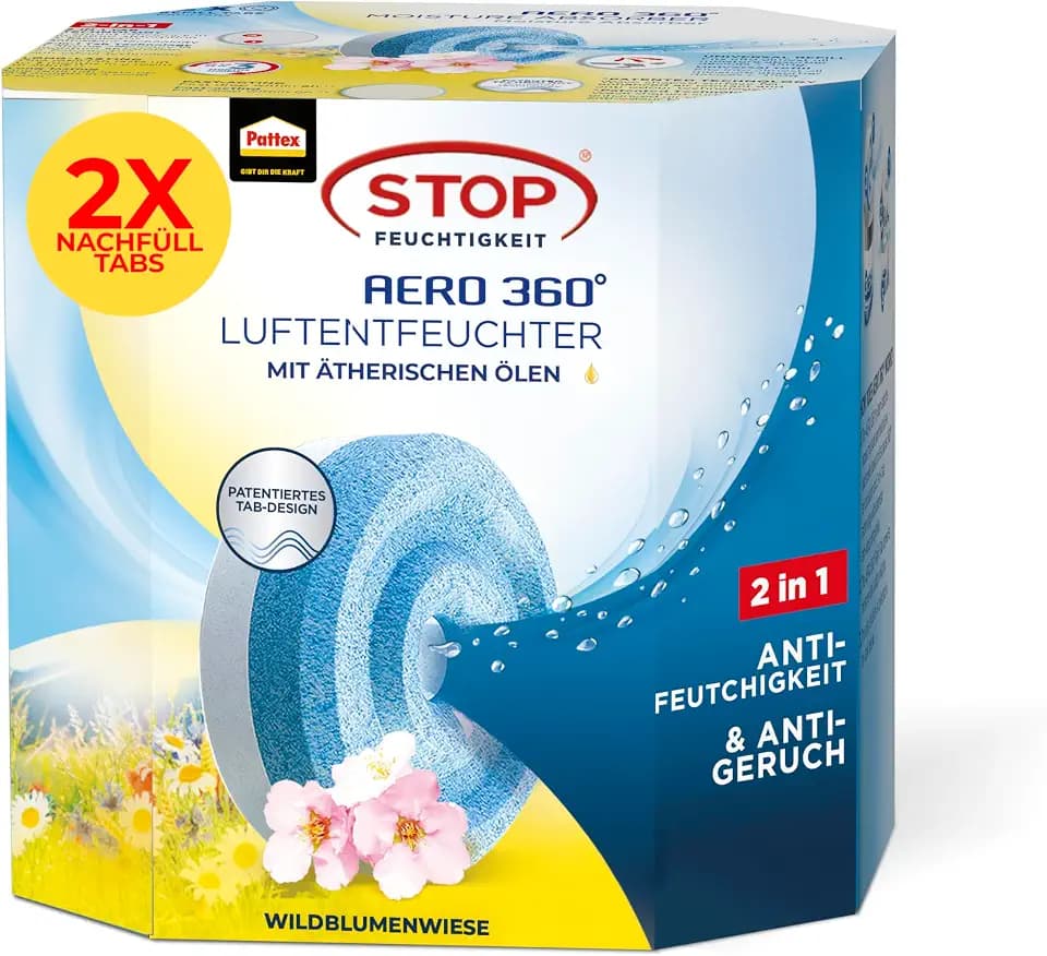 Pattex Aero 360° Wildblumenwiese Tabs Nachfüllpack, 2x450g