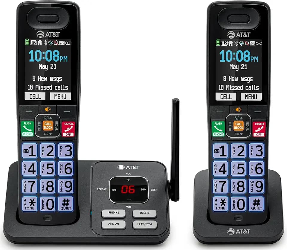 AT&T 2 Handsets Cordless Phone with Answering System — BL108-2