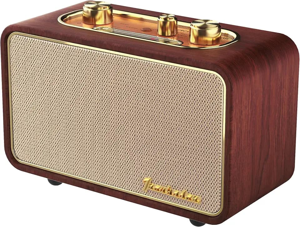 Retro Bluetooth Speaker, Wireless Speaker, Portable, Vintage Dark