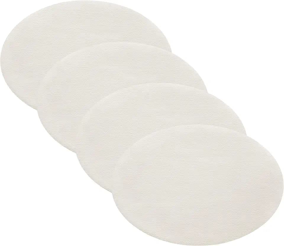 Elrene Home Fashions Villeroy & Boch Manufacture Rock Faux-Leather Oval Reversible Placemats, Set of 4, White