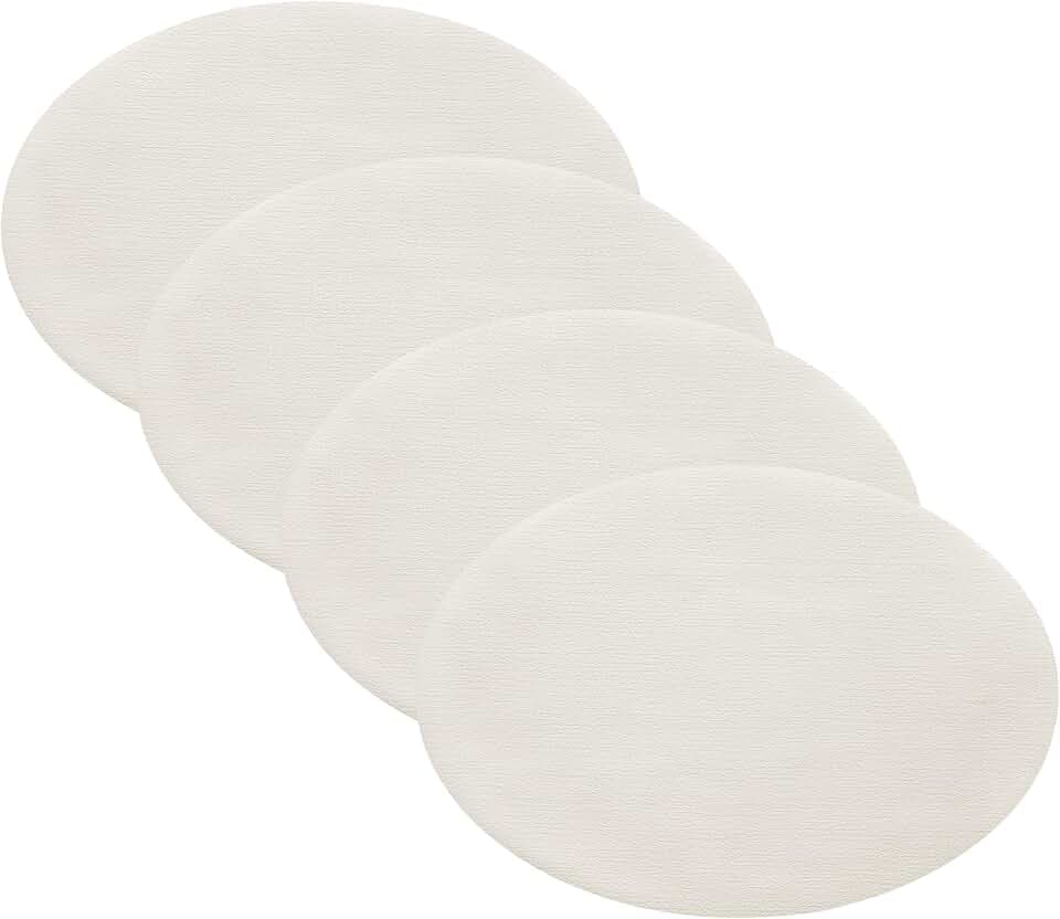 Villeroy & Boch Manufacture Rock Tischset aus Kunstleder, oval, wendbar, Weiß, 4 Stück