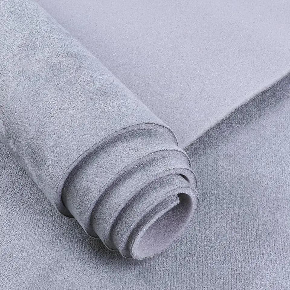 Light Gray Suede Headliner Fabric - 96" L × 60" W Auto Head Liners, Fabric Tube Packaging with Foam Backing for Cars, Trucks, SUVs, RVs, Boats - Home Repair/DIY Headliner Material