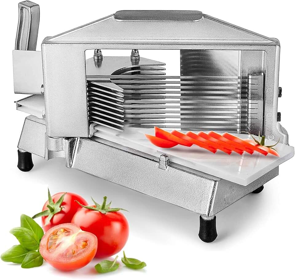 VEVOR Kommerzieller Tomatenschneider 1/4 Zoll, Hochleistungs-Edelstahl Gemüseschneider Zum Schneiden Von Tomaten, Gurken, Bananen