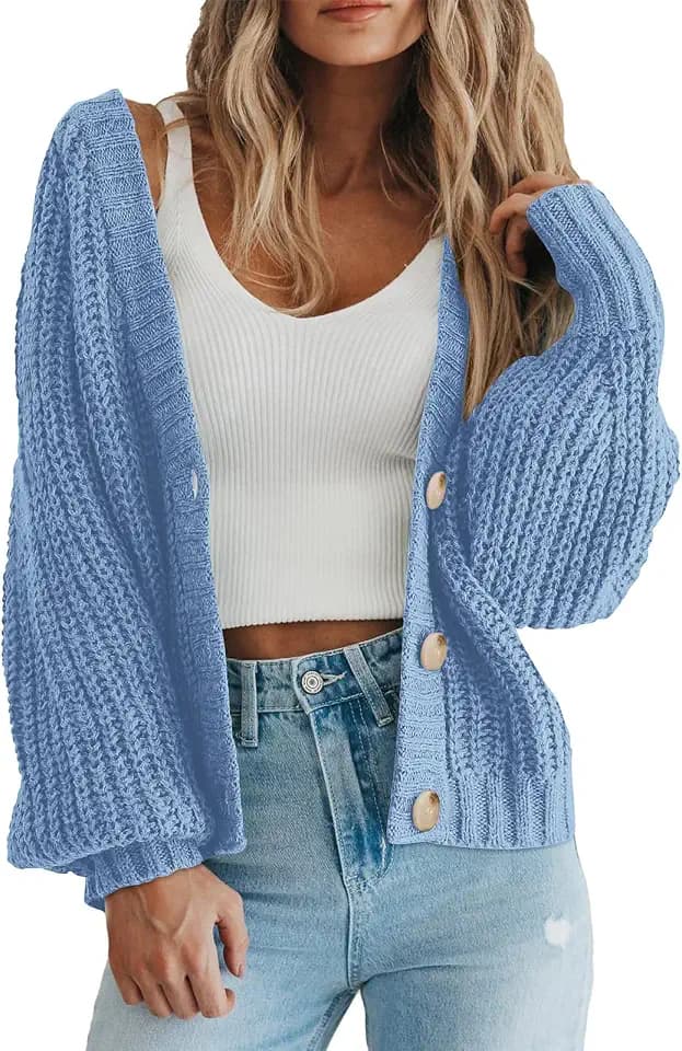 PRETTYGARDEN Women's Chunky Knit Open Front Cardigan Sweaters Fall Outfits