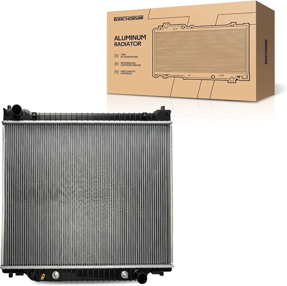Torchbeam Core Radiator Compatible with E-150, E-250, E-150/E-250/E-350/E-450 Econoline/Club Wagon/Econoline Club Wagon/Super Duty, Econoline Super Duty (w/ 3/8 Transmission Oil Cooler Connections)