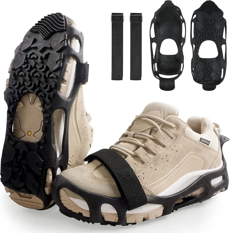 Spikeless Traction Shoe Covers Non-Slip Rubber Roofing Shoes Overshoes for Roofing, Wet Floors, Wood Decks, Snow and Ice Walking Surface Safe Anti Slip Shoe Grips for Work Boots Shoes