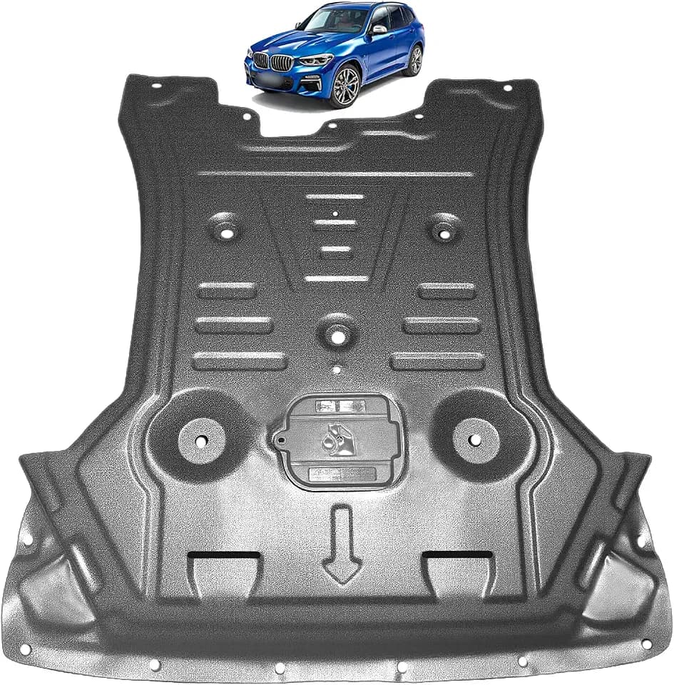 Manganese Steel Engine Splash Shield Fit for BMW X3 2011-2017 Engine Case Guards Suitable for BMW X4 2011-2017 Under Engine Cover Mud Flaps Directly Replace Original