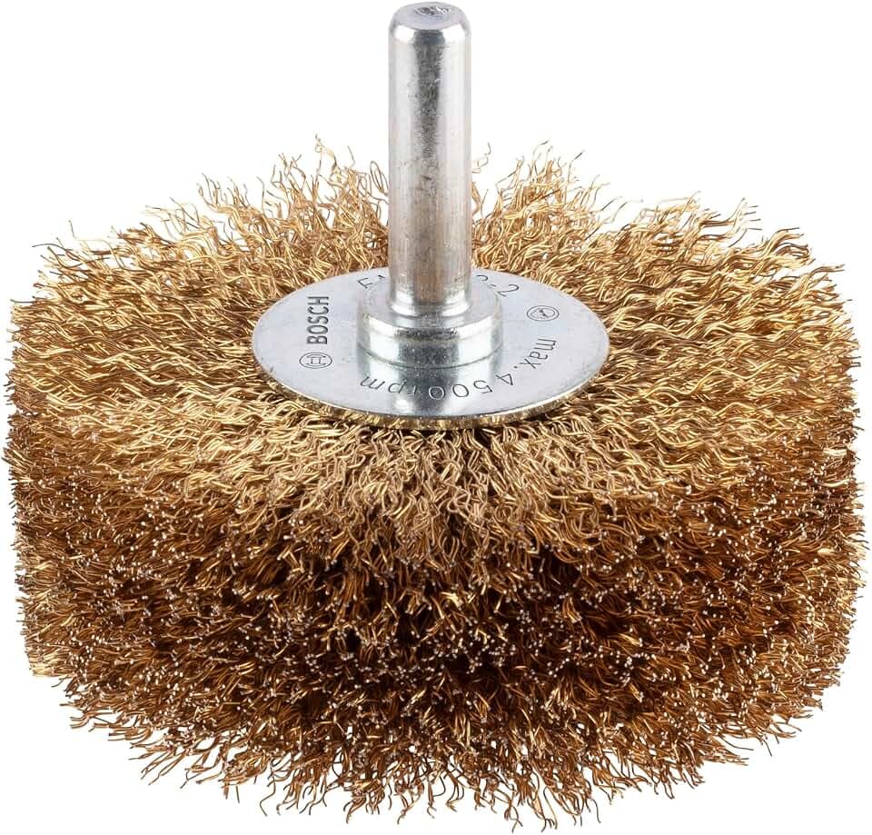 Bosch Accessories Professional Scheibenbürste, vermessingten gewellten Draht (0,2 mm, 80 mm, 35 mm, 4500 U/ min)