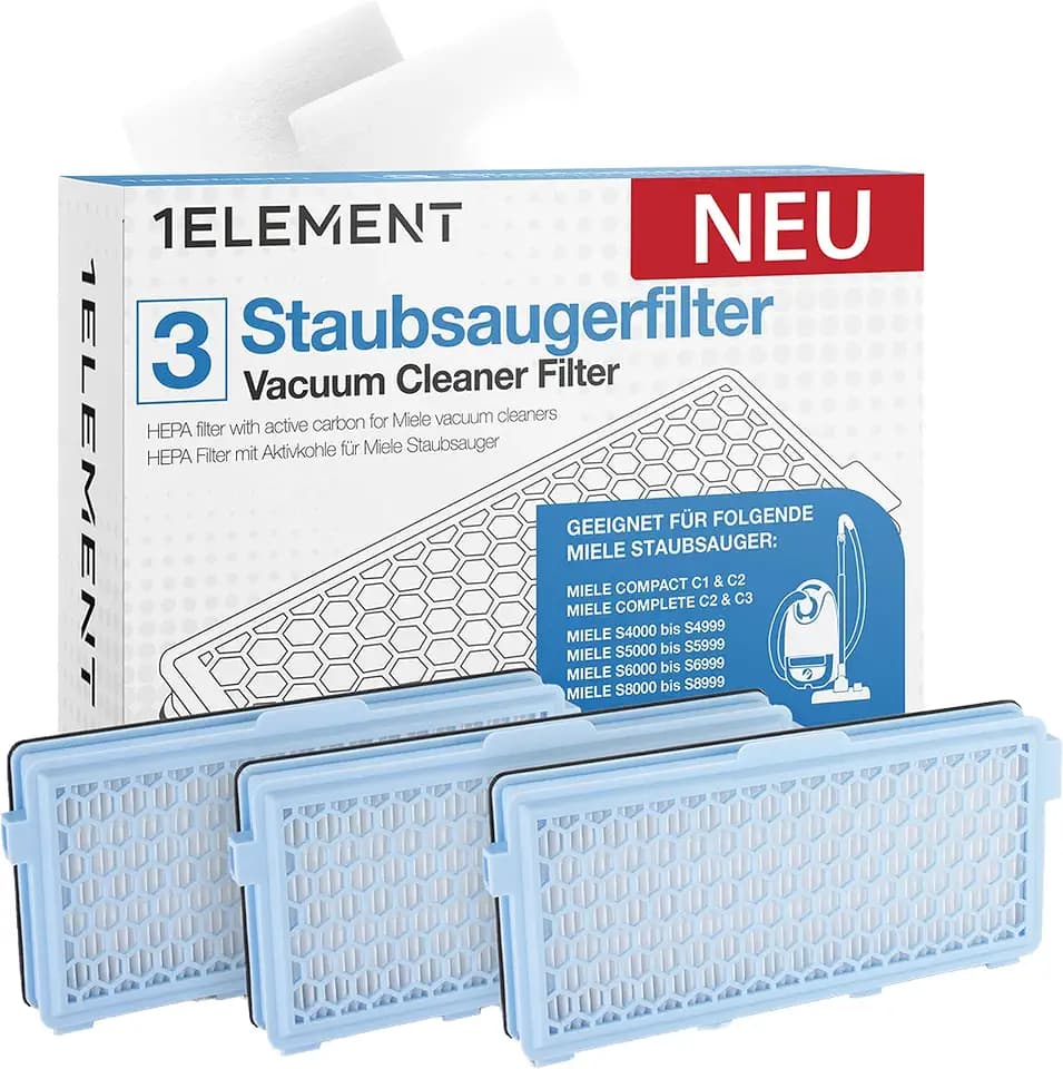 3 HEPA-Filter für Miele Staubsauger Compact & Complete C1–C3