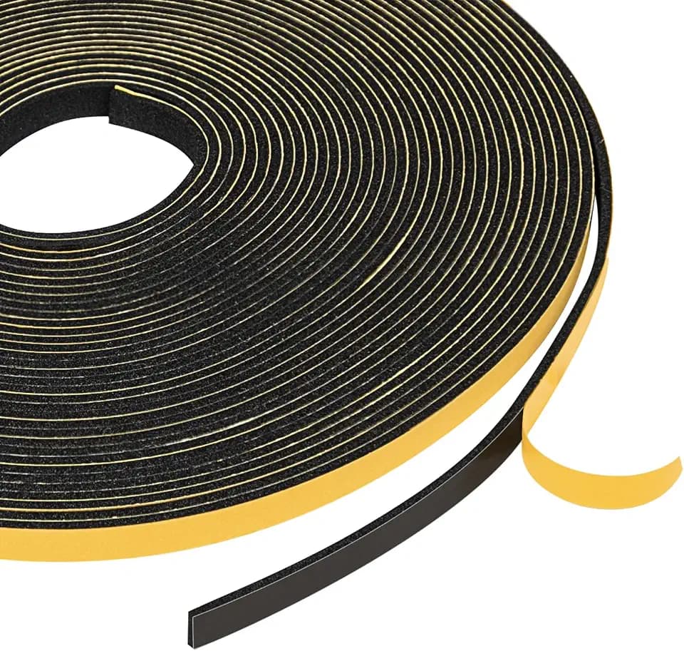 Yotache Weather Stripping (.25) 1/4 Inch Wide X 1/16 Inch Thick, 65 Ft