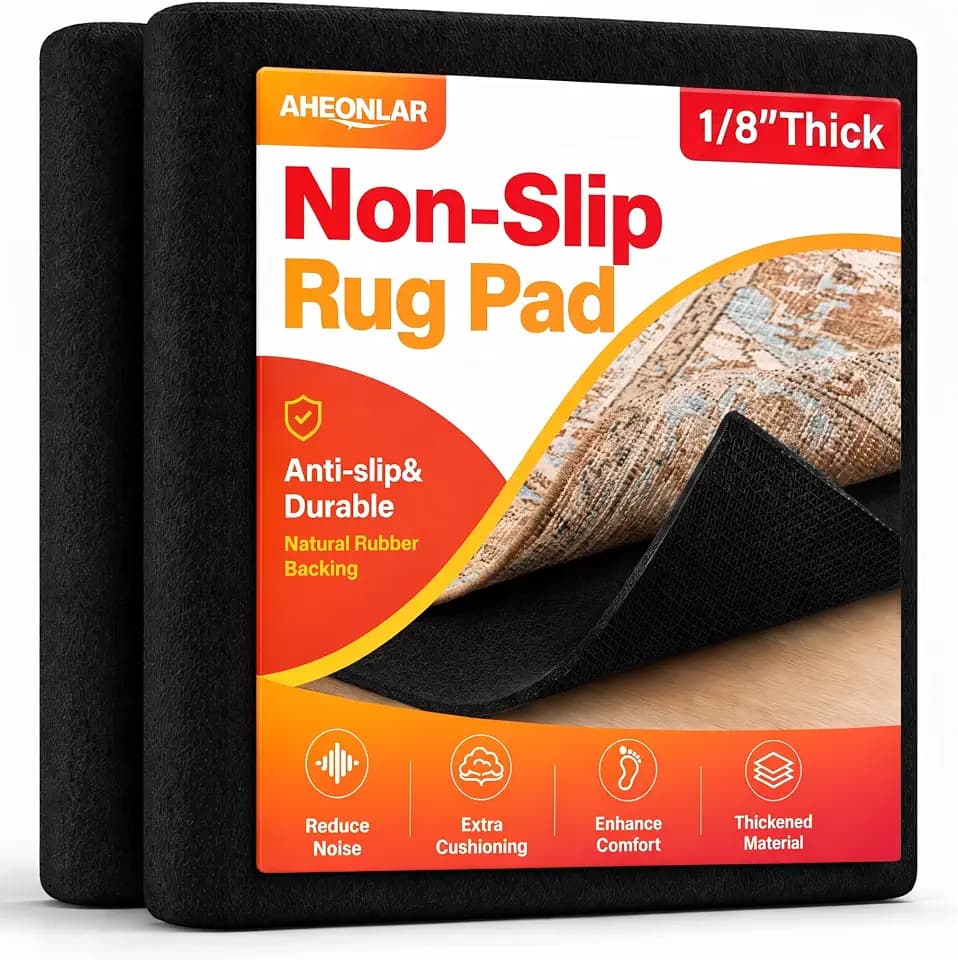 AHEONLAR Non-Slip Rug Pads, Waterproof Extra Large Area Rugs Pad 8'x10' Non Skid Felt Pads, Rugs for Living Room, 1/8 inch Thick Carpet Padding Protector Mat Floor Mat