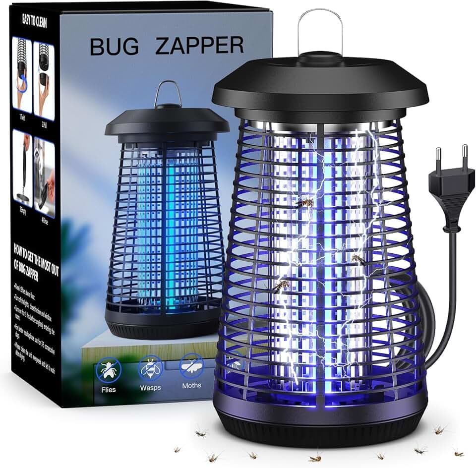 Insektenvernichter Elektrisch, 20W 4200V Mückenlampe Mit LED-Licht, Wasserdicht Fliegenfalle Elektrisch Mosquito Killer, Bug Zapper Anti Mücken Lampe Innen Outdoor Schlafzimmer Haus Patio Hinterhof